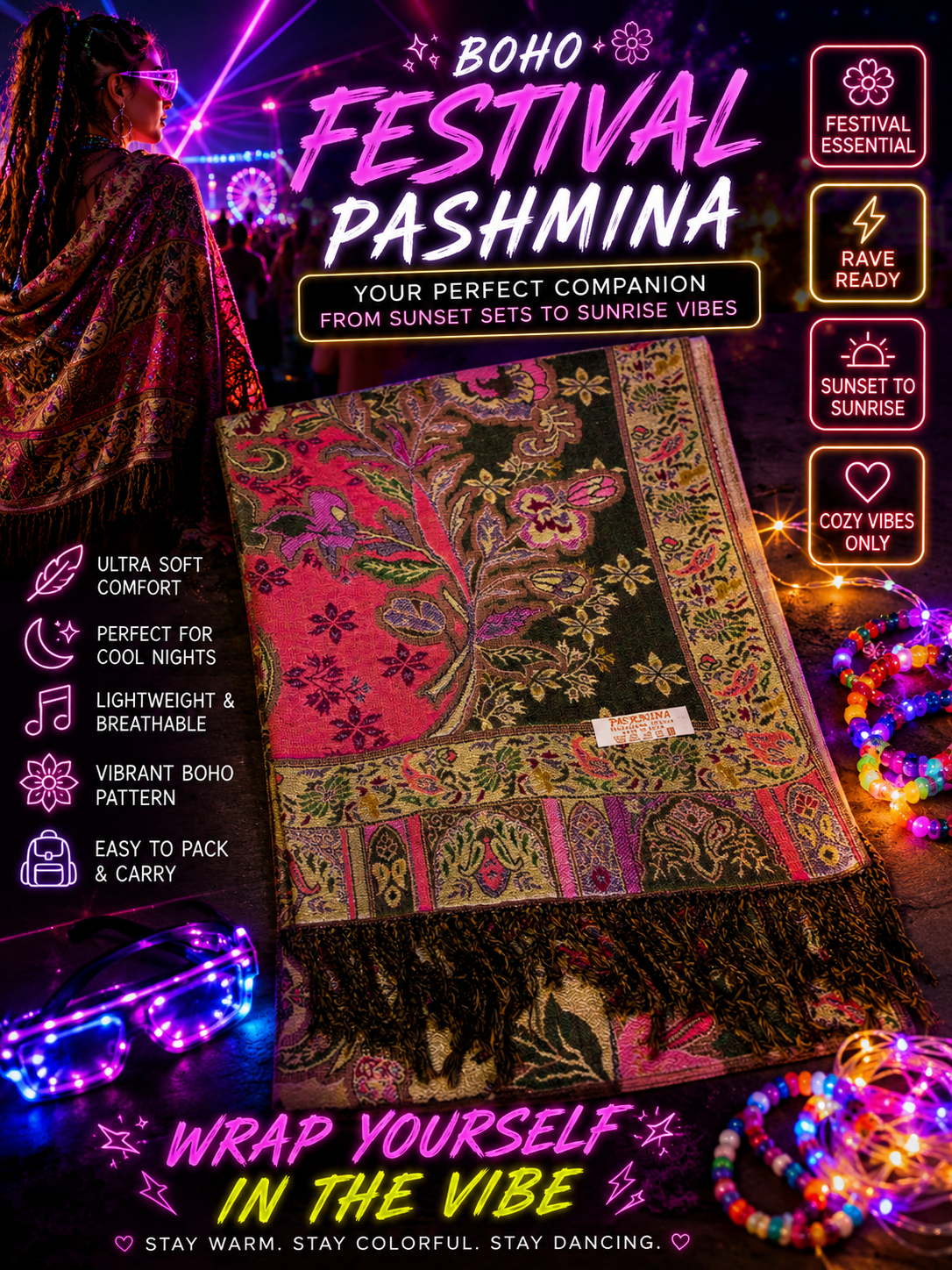Sunset Mirage Pashmina
