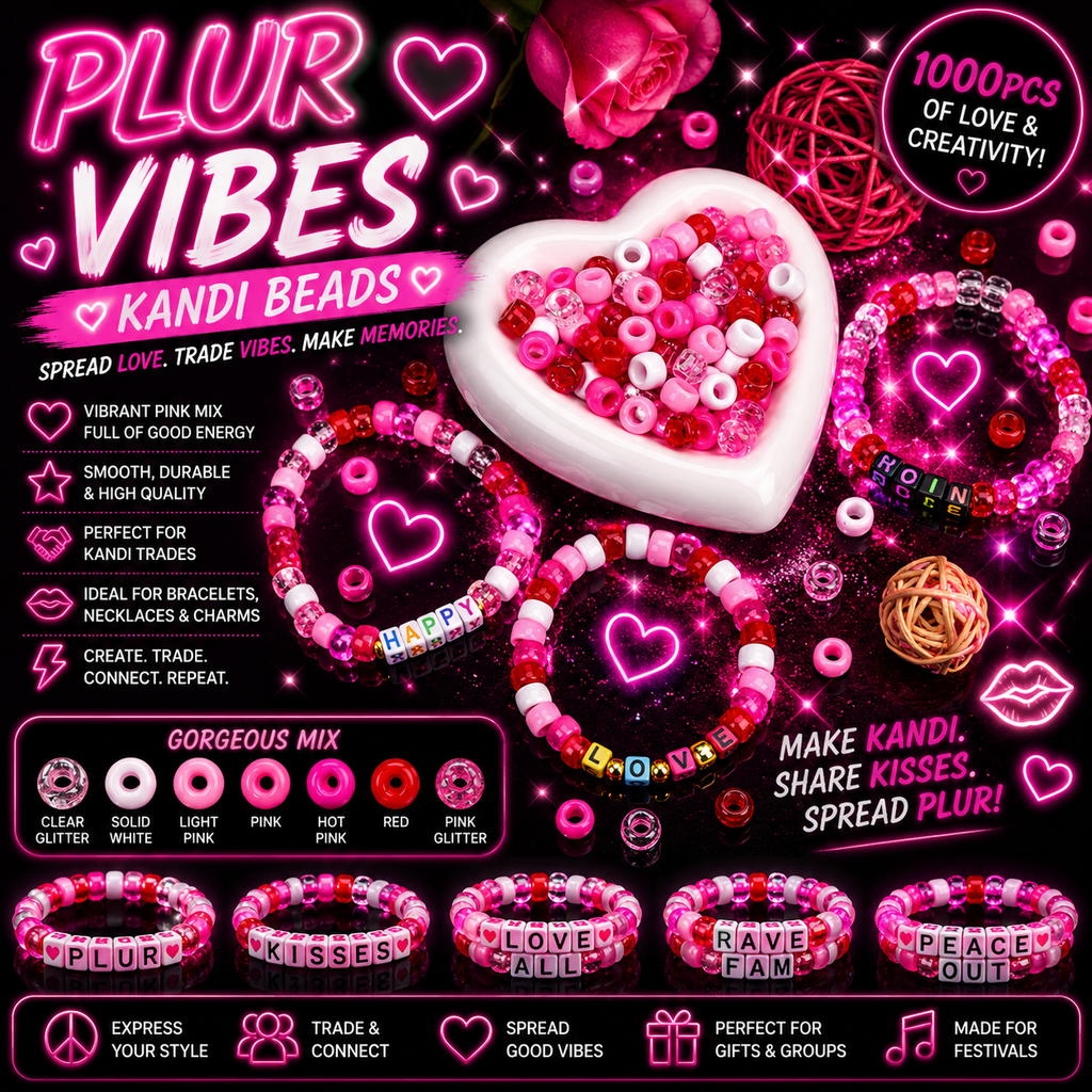 PLUR & Kisses Kandi Beads
