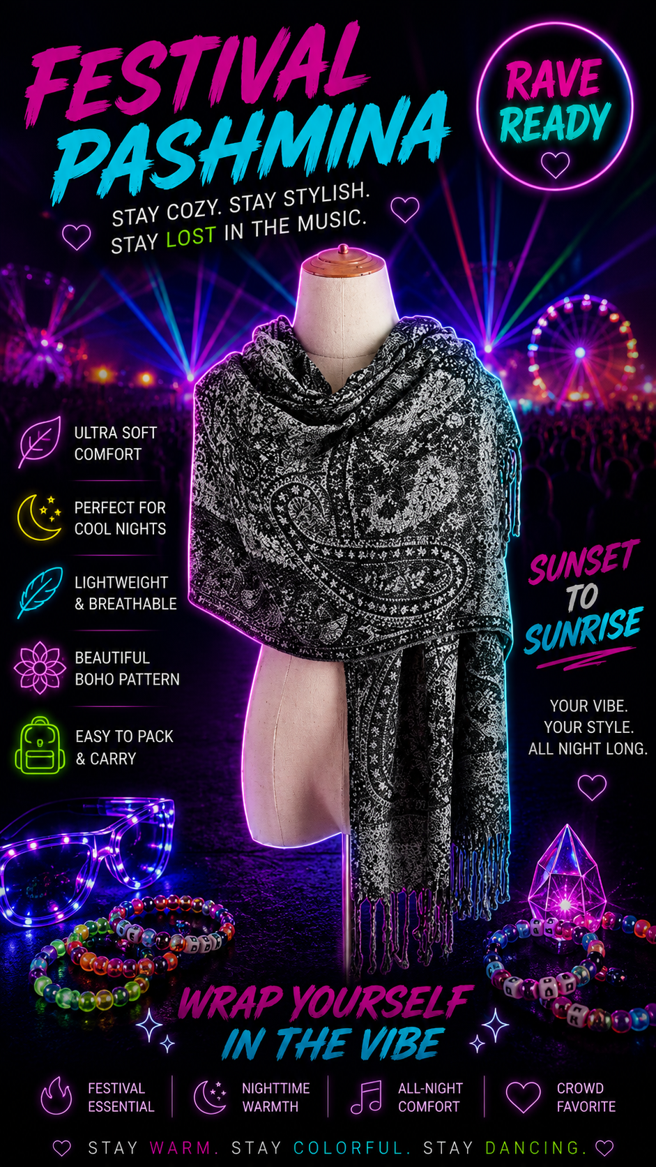 Shadow Realm Pashmina