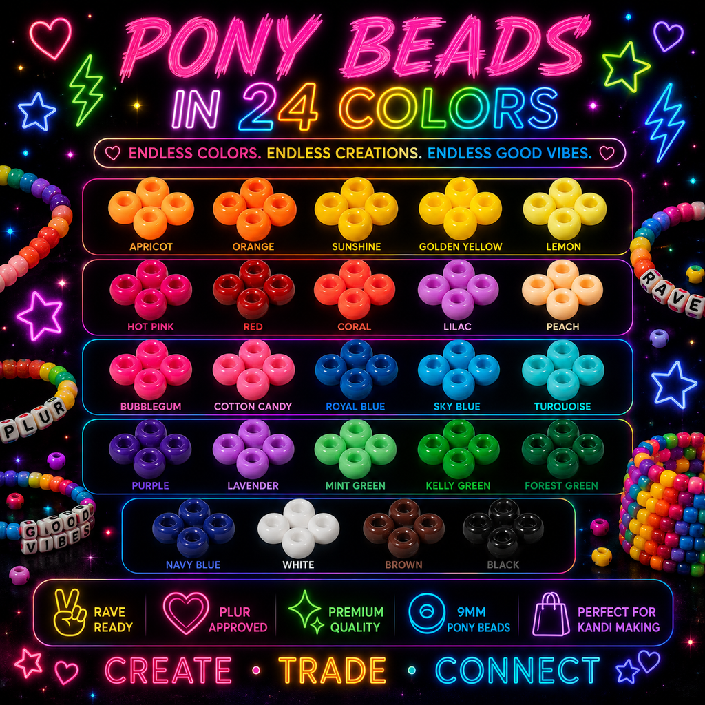 PLUR Paradise Kandi Kit – 3,600 Piece Ultimate Bead Collection