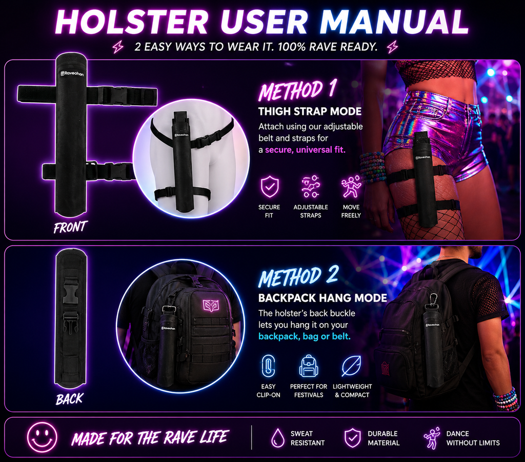 Rail Rider Clack Fan – Festival Fan & Holster Set