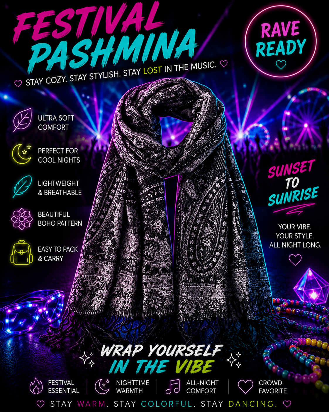 Shadow Realm Pashmina