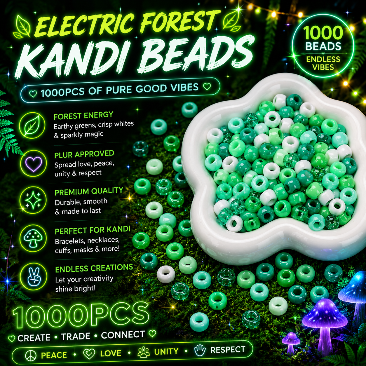 Electric Forest Kandi Beads
