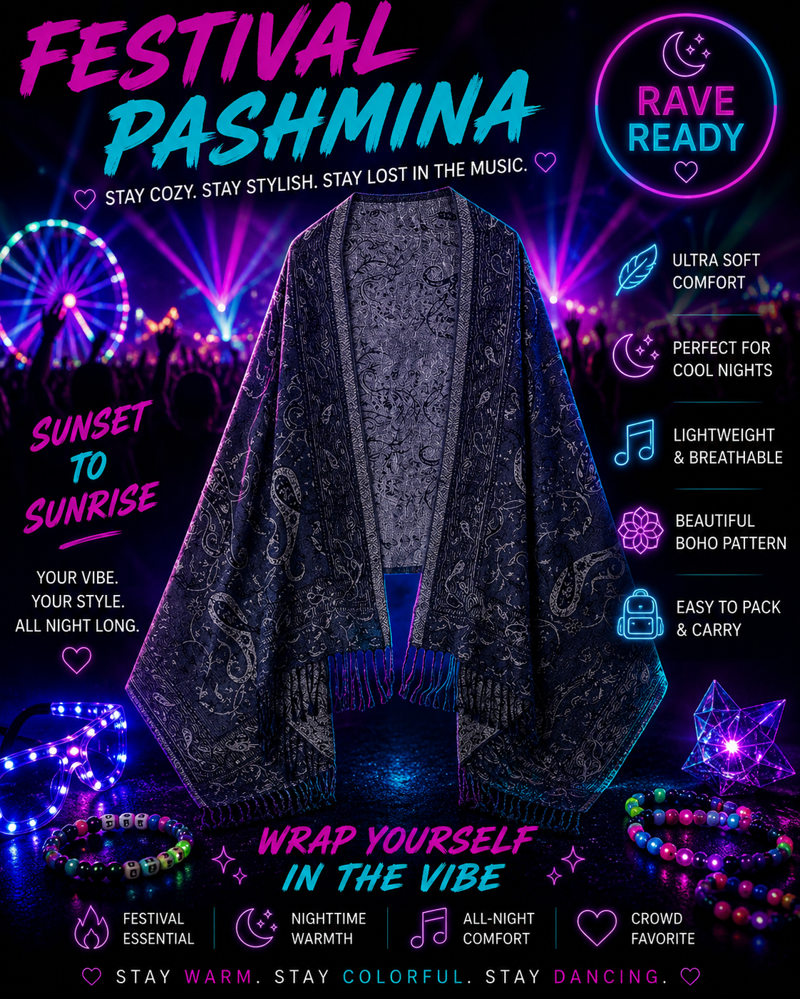 Celestial Tide Pashmina