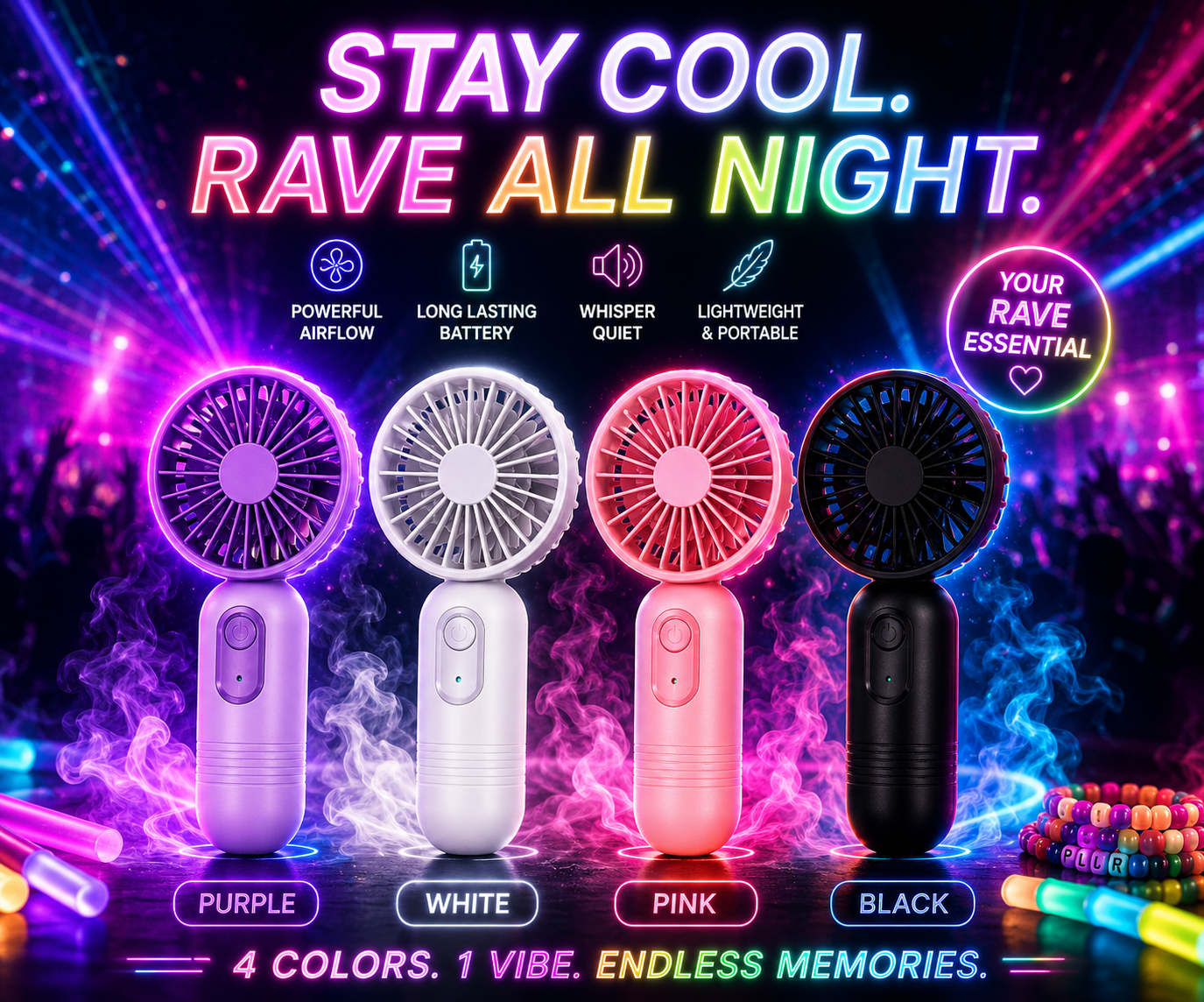 Festival Breeze Mini Fan – USB Rechargeable Cooling Fan
